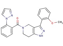 3-(2-methoxyphenyl)-5-[2-(1H-pyrazol-1-yl)benzoyl]-4,5,6,7-tetrahydro-1H-pyrazolo[4,3-c]pyridine