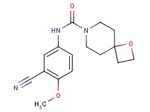 N-(3-cyano-4-methoxyphenyl)-1-oxa-7-azaspiro[3.5]nonane-7-carboxamide