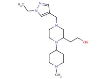 2-[4-[(1-ethyl-1H-pyrazol-4-yl)methyl]-1-(1-methyl-4-piperidinyl)-2-piperazinyl]ethanol