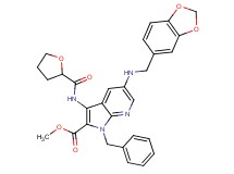 methyl 5-[(1,3-benzodioxol-5-ylmethyl)amino]-1-benzyl-3-[(tetrahydro-2-furanylcarbonyl)amino]-1H-pyrrolo[2,3-b]pyridine-2-carboxylate