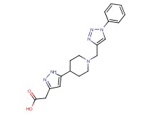 (5-{1-[(1-phenyl-1H-1,2,3-triazol-4-yl)methyl]piperidin-4-yl}-1H-pyrazol-3-yl)acetic acid