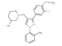 1-{[3-(3-fluoro-4-methoxyphenyl)-1-(2-methylphenyl)-1H-pyrazol-4-yl]methyl}-3-piperidinol