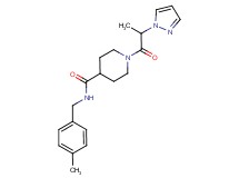 N-(4-methylbenzyl)-1-[2-(1H-pyrazol-1-yl)propanoyl]-4-piperidinecarboxamide