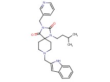 8-(1H-indol-2-ylmethyl)-1-(3-methylbutyl)-3-(3-pyridinylmethyl)-1,3,8-triazaspiro[4.5]decane-2,4-dione
