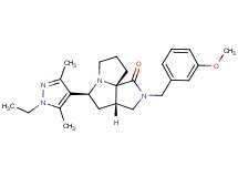 (3aS*,5S*,9aS*)-5-(1-ethyl-3,5-dimethyl-1H-pyrazol-4-yl)-2-(3-methoxybenzyl)hexahydro-7H-pyrrolo[3,4-g]pyrrolizin-1(2H)-one