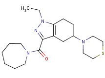 3-(1-azepanylcarbonyl)-1-ethyl-5-(4-thiomorpholinyl)-4,5,6,7-tetrahydro-1H-indazole