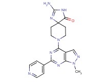 2-amino-8-[1-methyl-6-(4-pyridinyl)-1H-pyrazolo[3,4-d]pyrimidin-4-yl]-1,3,8-triazaspiro[4.5]dec-1-en-4-one