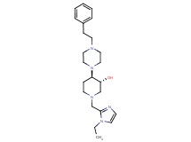(3R*,4R*)-1-[(1-ethyl-1H-imidazol-2-yl)methyl]-4-[4-(2-phenylethyl)-1-piperazinyl]-3-piperidinol