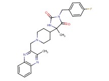 3-(4-fluorobenzyl)-5-methyl-5-{1-[(3-methyl-2-quinoxalinyl)methyl]-4-piperidinyl}-2,4-imidazolidinedione