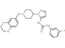 N-{1-[1-(2,3-dihydro-1,4-benzodioxin-6-ylmethyl)-4-piperidinyl]-1H-pyrazol-5-yl}-N'-(3-fluorophenyl)urea