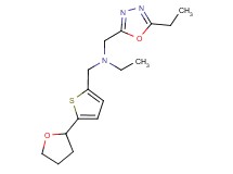 N-[(5-ethyl-1,3,4-oxadiazol-2-yl)methyl]-N-{[5-(tetrahydrofuran-2-yl)-2-thienyl]methyl}ethanamine