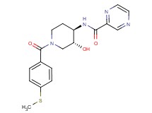 N-{(3R*,4R*)-3-hydroxy-1-[4-(methylthio)benzoyl]piperidin-4-yl}pyrazine-2-carboxamide