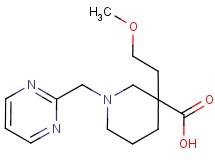 3-(2-methoxyethyl)-1-(2-pyrimidinylmethyl)-3-piperidinecarboxylic acid