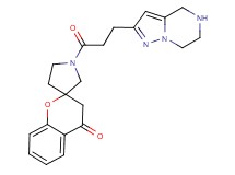 1'-[3-(4,5,6,7-tetrahydropyrazolo[1,5-a]pyrazin-2-yl)propanoyl]spiro[chromene-2,3'-pyrrolidin]-4(3H)-one hydrochloride