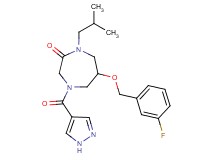 6-[(3-fluorobenzyl)oxy]-1-isobutyl-4-(1H-pyrazol-4-ylcarbonyl)-1,4-diazepan-2-one