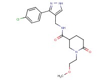 N-{[3-(4-chlorophenyl)-1H-pyrazol-4-yl]methyl}-1-(2-methoxyethyl)-6-oxo-3-piperidinecarboxamide
