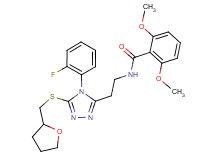 N-(2-{4-(2-fluorophenyl)-5-[(tetrahydro-2-furanylmethyl)thio]-4H-1,2,4-triazol-3-yl}ethyl)-2,6-dimethoxybenzamide