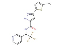 3-(5-methyl-2-thienyl)-N-(2,2,2-trifluoro-1-pyridin-3-ylethyl)-1H-pyrazole-5-carboxamide