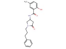 2-hydroxy-5-methyl-N-[5-oxo-1-(3-phenylpropyl)pyrrolidin-3-yl]benzamide