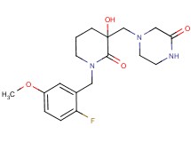 4-{[1-(2-fluoro-5-methoxybenzyl)-3-hydroxy-2-oxopiperidin-3-yl]methyl}piperazin-2-one
