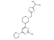 4-{1-[(5-isopropyl-1,2,4-oxadiazol-3-yl)methyl]-3-piperidinyl}-2-methyl-6-(1-pyrrolidinyl)pyrimidine