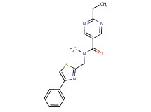 2-ethyl-N-methyl-N-[(4-phenyl-1,3-thiazol-2-yl)methyl]-5-pyrimidinecarboxamide
