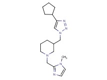 3-[(4-cyclopentyl-1H-1,2,3-triazol-1-yl)methyl]-1-[(1-methyl-1H-imidazol-2-yl)methyl]piperidine bis(trifluoroacetate)