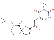5-{2-[7-(cyclopropylmethyl)-6-oxo-2,7-diazaspiro[4.5]dec-2-yl]-2-oxoethyl}-3-methylpyrimidine-2,4(1H,3H)-dione
