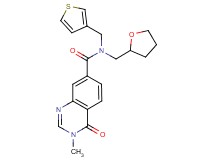 3-methyl-4-oxo-N-(tetrahydrofuran-2-ylmethyl)-N-(3-thienylmethyl)-3,4-dihydroquinazoline-7-carboxamide