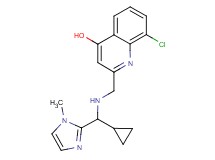 8-chloro-2-({[cyclopropyl(1-methyl-1H-imidazol-2-yl)methyl]amino}methyl)quinolin-4-ol