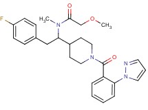 N-(2-(4-fluorophenyl)-1-{1-[2-(1H-pyrazol-1-yl)benzoyl]-4-piperidinyl}ethyl)-2-methoxy-N-methylacetamide