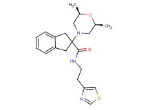 2-[(2R*,6S*)-2,6-dimethyl-4-morpholinyl]-N-[2-(1,3-thiazol-4-yl)ethyl]-2-indanecarboxamide