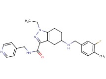 1-ethyl-5-[(3-fluoro-4-methylbenzyl)amino]-N-(4-pyridinylmethyl)-4,5,6,7-tetrahydro-1H-indazole-3-carboxamide