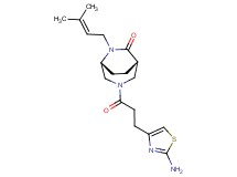 (1S*,5R*)-3-[3-(2-amino-1,3-thiazol-4-yl)propanoyl]-6-(3-methyl-2-buten-1-yl)-3,6-diazabicyclo[3.2.2]nonan-7-one
