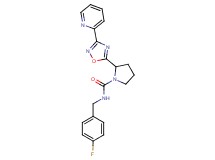 N-(4-fluorobenzyl)-2-[3-(2-pyridinyl)-1,2,4-oxadiazol-5-yl]-1-pyrrolidinecarboxamide