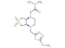 2-[(4aR*,7aS*)-4-[(5-methoxy-1,3,4-thiadiazol-2-yl)methyl]-6,6-dioxidohexahydrothieno[3,4-b]pyrazin-1(2H)-yl]-N,N-dimethylacetamide