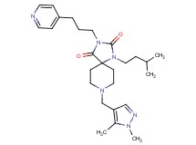 8-[(1,5-dimethyl-1H-pyrazol-4-yl)methyl]-1-(3-methylbutyl)-3-[3-(4-pyridinyl)propyl]-1,3,8-triazaspiro[4.5]decane-2,4-dione