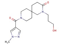 2-(3-hydroxypropyl)-9-[(1-methyl-1H-pyrazol-4-yl)carbonyl]-2,9-diazaspiro[5.5]undecan-3-one