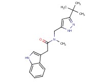 N-[(3-tert-butyl-1H-pyrazol-5-yl)methyl]-2-(1H-indol-3-yl)-N-methylacetamide