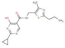 2-cyclopropyl-4-hydroxy-N-[(4-methyl-2-propyl-1,3-thiazol-5-yl)methyl]pyrimidine-5-carboxamide