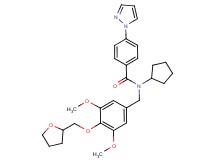 N-cyclopentyl-N-[3,5-dimethoxy-4-(tetrahydro-2-furanylmethoxy)benzyl]-4-(1H-pyrazol-1-yl)benzamide