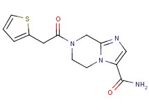 7-(2-thienylacetyl)-5,6,7,8-tetrahydroimidazo[1,2-a]pyrazine-3-carboxamide