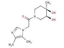 (3S*,4R*)-1-[(4,5-dimethyl-1H-imidazol-1-yl)acetyl]-4-methylpiperidine-3,4-diol