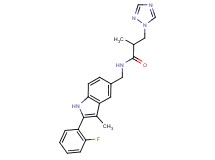 N-{[2-(2-fluorophenyl)-3-methyl-1H-indol-5-yl]methyl}-2-methyl-3-(1H-1,2,4-triazol-1-yl)propanamide