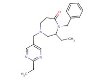 4-benzyl-3-ethyl-1-[(2-ethylpyrimidin-5-yl)methyl]-1,4-diazepan-5-one