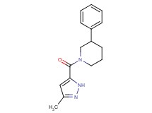 1-[(3-methyl-1H-pyrazol-5-yl)carbonyl]-3-phenylpiperidine