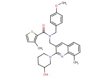 N-{[2-(3-hydroxy-1-piperidinyl)-8-methyl-3-quinolinyl]methyl}-N-(4-methoxybenzyl)-3-methyl-2-thiophenecarboxamide