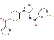 3-fluoro-N-{1-[1-(1H-pyrrol-2-ylcarbonyl)piperidin-4-yl]-1H-pyrazol-5-yl}benzamide