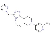 4-{4-[4-ethyl-5-(1H-pyrazol-1-ylmethyl)-4H-1,2,4-triazol-3-yl]piperidin-1-yl}-2-methylpyridine