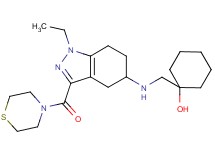 1-({[1-ethyl-3-(4-thiomorpholinylcarbonyl)-4,5,6,7-tetrahydro-1H-indazol-5-yl]amino}methyl)cyclohexanol